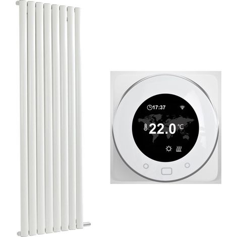Hudson Reed Vitality Ardus - Radiateur Électrique à Inertie Sèche avec Thermostat Wi-Fi - Blanc - 178cm x 47.2cm (1/5)