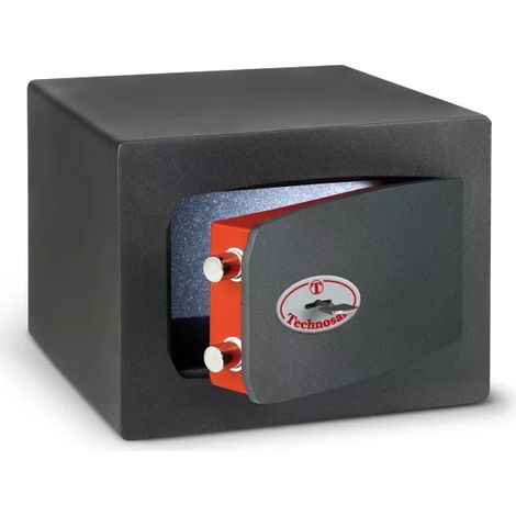 TECHNOSAFE – Coffre-fort à fixer à clé double panneton, 2 pênes, 8,5 L, 21x27x20 cm (1/4)