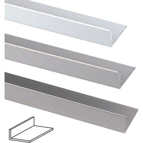 Angolare ad l  alluminio anod. argento 15x10 mm sp 1 mm barre 2 ml
