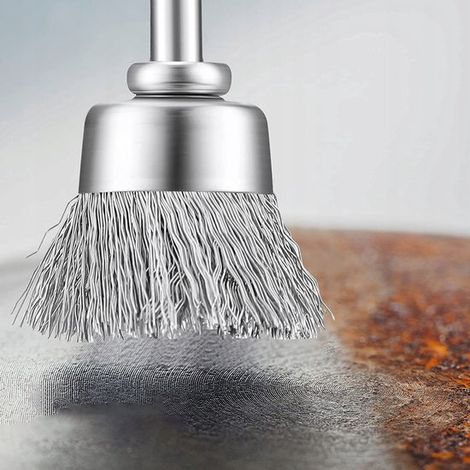 45 Mini-Bürsten – Kegel-, Topf- und Nadelbürsten aus Edelstahl – Zum Polieren und Schleifen – Entfernt Grate und Rost (1/4)