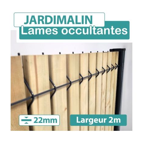 Cloture & Jardin – Lames occultation bois épicéa 22mm – 1,53m – Traitement autoclave classe 3 – Résistantes aux intempéries – Sans entretien (1/4)