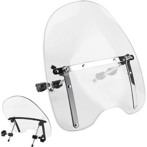 Pare-brise de Moto à Montage sur Guidon 22-25mm/pare-brise de Moto ABS pour Accessoire de Conduite (Transparent) (1/5)