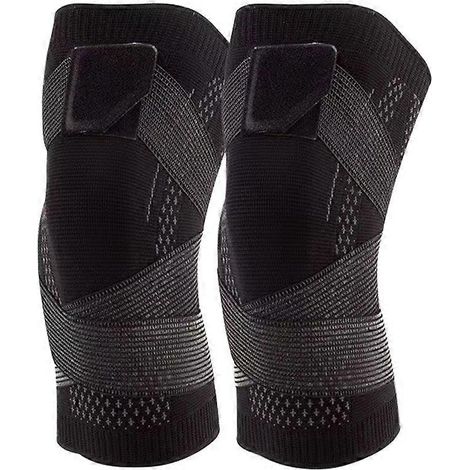 Set mit 2 Unisex-Sport-Kniebandagen, Meniskusschützern, Kompressionsmanschetten, Kniebandagen, Sport- und Fitnesszubehör, Größe XL (1/5)