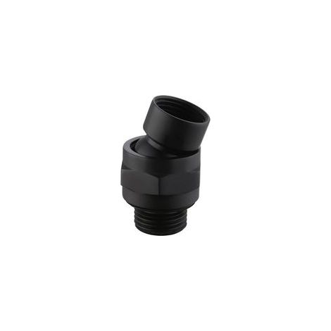 Connecteur de pommeau de Douche à Grand débit d'eau - Bras dextension réglable - Joint à rotule - Adaptateur Universel en Laiton - pour Salle de Bain - Noir (1/5)