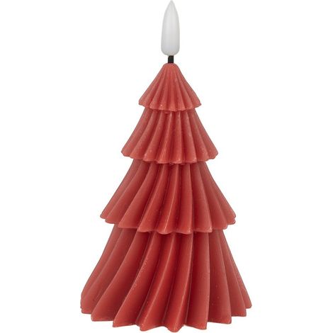 Bougie LED en Cire Rouge Lueur Chaleureuse pour Ambiance Sans Flamme Ø 8 x 13 cm - PANGIVO (1/4)