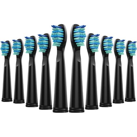 Lot de 10 têtes de brosse à dents pour Fairywill FW-507/508 (noir) (1/4)