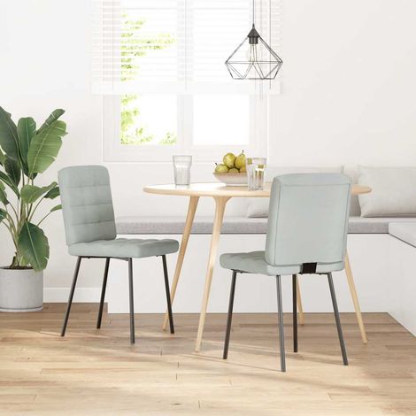 Maison Exclusive - Sedie da Pranzo 2 pz Grigio Chiaro in Velluto (1/5)
