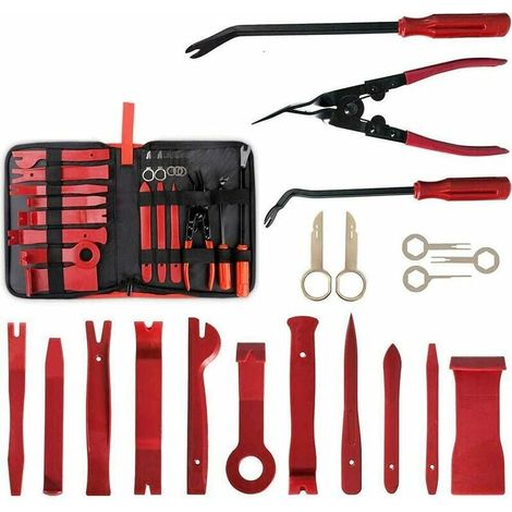 JKWG 19Pcs Outils Demontage Garniture Auto Universel Car Trim Removal Tools Kit Outils de Suppression pour Voiture Porte Panneau Tableau de Bord (1/5)
