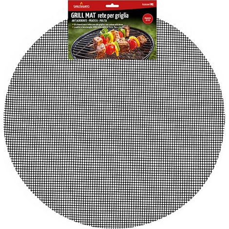 Reticolo Antiaderente Rotondo per Barbecue a Carbone Grill Mat Ø50 cm in Fibra di Vetro e PTFE