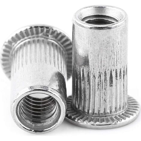 M3-M8 Rivet aveugle Rivet Écrous Écrou En Acier Inoxydable Rivet Écrous Tête Plate Insert Nutsert Outil De Réparation Accessoire(M6) (1/5)