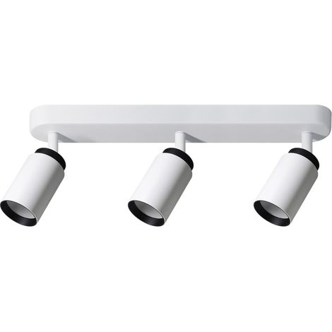 Plafonnier 3 spots orientables IP20 GU10 230V MALGA 3 DUO blanc-noir EDO Solutions (1/5)