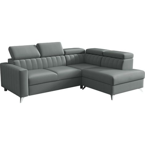 Sofá rinconero Columbus 202, Velutto 18, Función de descanso, Caja de ropa de cama, 249x195x80cm (1/5)