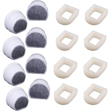 Sollbry Pré-filtre en mousse et filtre à charbon pour fontaine Drinkwell en acier inoxydable 360 Avalon, Pagoda Seascape et Sedona, préfiltres pour fontaines à eau pour chiens et chats (16 paquets) (1/4)
