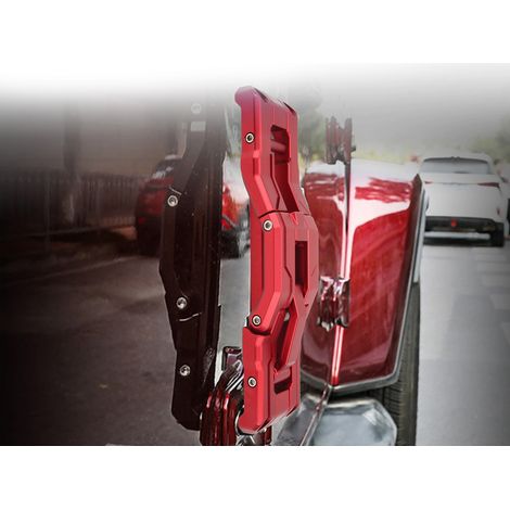 Hochleistungsfähige Aluminium-Klapptürscharniere, Klapptrittstufen und Treppenstufen für Jeep Wrangler JK JKU JL JLU 2007-2021, Rot. (1/5)