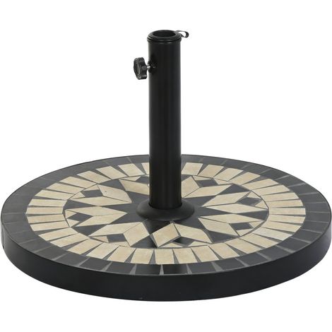 Fuß für Sonnenschirm DKD Home Decor Schwarz Edelstahl Weiß Steingut (50 x 50 x 32,5 cm) (1/5)