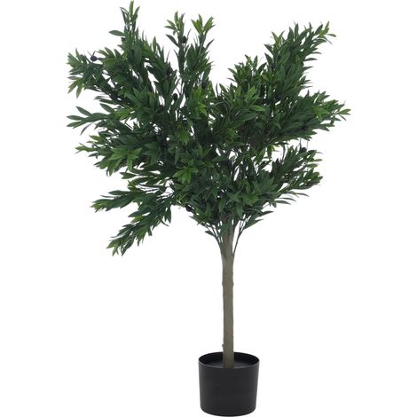 [NON UTILIZZATO] Olivo artificiale HHG-052, in vaso, albero decorativo, realistica, sempreverde, per esterni, 130x99x50cm (1/5)