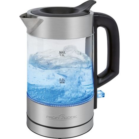 ProfiCook PC-WKS 1229 G tetera eléctrica 1 L 1600 W Acero inoxidable, Transparente