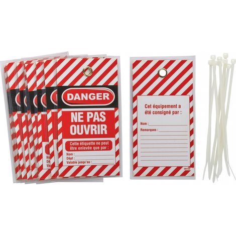 Set di 10 etichette Danger - Ne pas ouvrir  FR/EN/ES