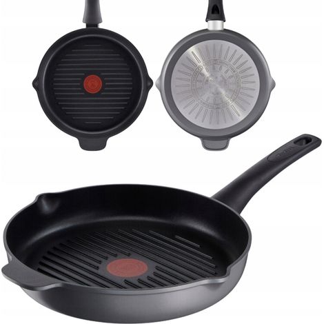 Poêle à griller Tefal Easy Chef 26 cm en titane, compatible induction, gaz et lave-vaisselle, 1 pièce. (1/5)