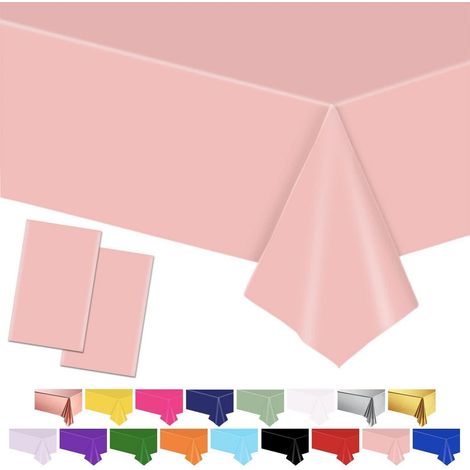 2 Stück Rosa Tischdecke 137x274cm Kunststoff wasserdicht für Partys & Geburtstage