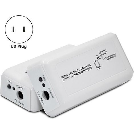 Amplificateur audio Bluetooth, mini amplificateur 15 W x 2 pour usage domestique, adapté aux systèmes audio de salle de bain, aux haut-parleurs muraux/plafond, prise américaine. (1/5)