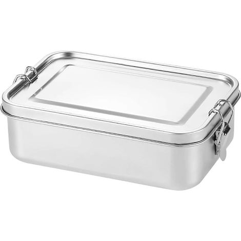 Boîte à lunch Bento en acier inoxydable, 850 ml, idéale pour organiser ses repas au travail, à l'école, en pique-nique ou en voyage.-AquaForge (1/5)