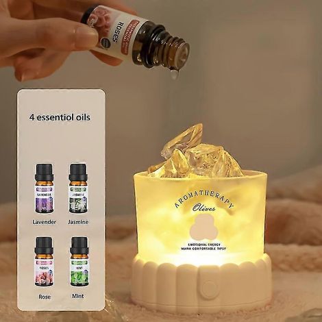 Lampe de bureau LED à lumière douce, veilleuse de bureau sans flamme, pierre d'aromathérapie, diffuseur de parfum décoratif (1/5)