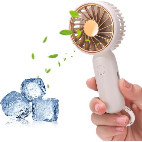 Mini ventilatore portatile con batteria ricaricabile da 500 mAh, ventilatore USB portatile e silenzioso con 3 velocità del vento e moschettone per ufficio, casa, esterno, viaggio