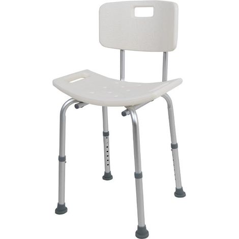 Sanitec Banqueta de Ducha de Aluminio Con Respaldo