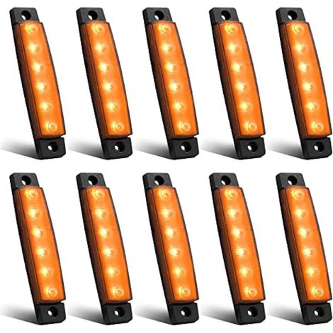 Feux de Gabarit LED Feux Latéraux Eclairage,LED Côté Marqueur Feux Indicateurs De Position Ambre 24V Étanche LEDs Feuxs de côté pour Camion Remorque Camion Bus Bateau (1/4)