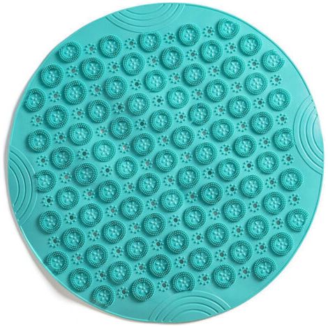 Tapis de Bain de Massage Rond Tapis Douche Antidérapant Tapis de Salle de Bain Tapis de Douche Lavable en Machine Tapis de Baignoire avec Trous de Drainage et Ventouses,55x55cm,Vert, 1pcs (1/4)