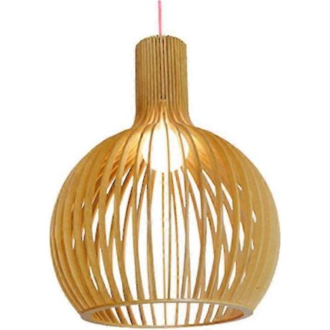 Modern wooden chandelier for living room decoration, black chandelier, wooden pendant light, 23 cm diameter (1/4)
