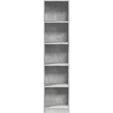 vidaXL Bookcase Concrete Grey 40x24x176 cm Engineered Wood