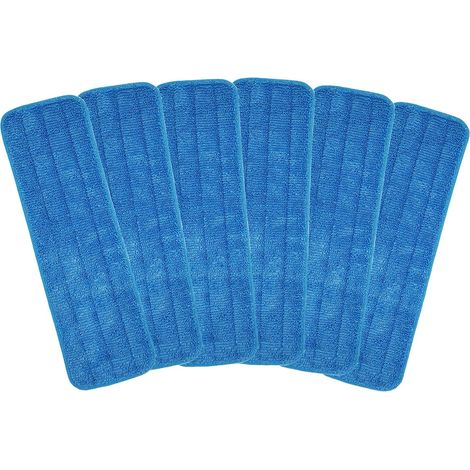Tapis de balai microfibre de 18 pouces pour balais humides et secs, tapis de nettoyage de sol réutilisable compatible avec le système de soin de sol Bona (pack de 6) (1/4)