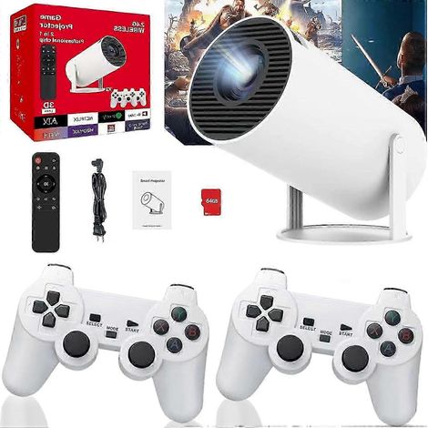 Projecteur, projecteur 4K avec console de jeu rétro, projecteur de vision d’arcade, projecteur intelligent avec 20000+ jeux intégrés, projecteur de jeu rétro avec 2 Wi (1/5)