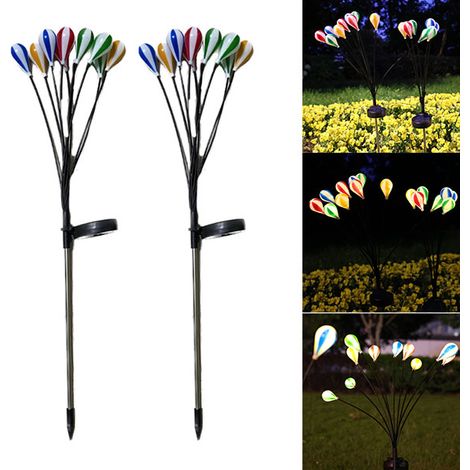 décoration de cour extérieure led ballon à air chaud solaire lampe pelouse guirlande lumineuse jardin-lumière têtes 2 pièces chaude-10 (1/5)