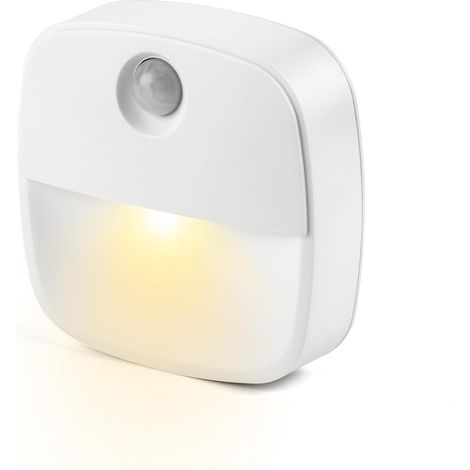 Veilleuses LED, Veilleuse avec Détecteur de Mouvement, Autocollante Veilleuse Murale pour Salle de Bains, Chambre, Couloir, Blanc Chaud (1/5)