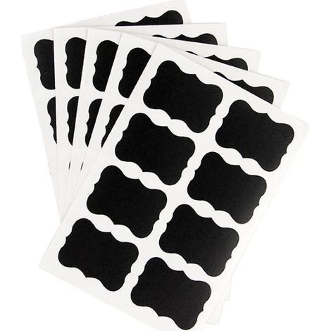 Lot de 40 étiquettes autocollantes effet tableau noir, imperméables et faciles à coller sur des bocaux Mason, des bouteilles en verre, pour le garde-manger ou l'atelier de loisirs créatifs. (1/5)
