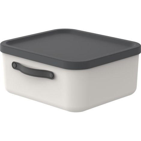 Rotho Aufbewahrungsbox Mythen mit Deckel 39,5 x 38 cm 20 L beige-schwarz