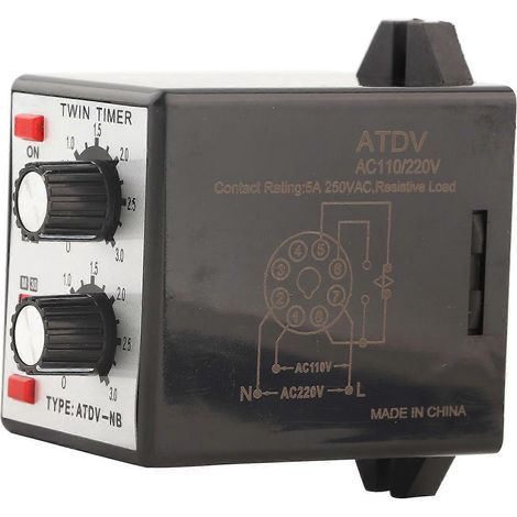 Drehknopf-Zeitschaltrelais Ein/Aus-Timer-Relais Mehrsektion ATDVNB AC110V 220V