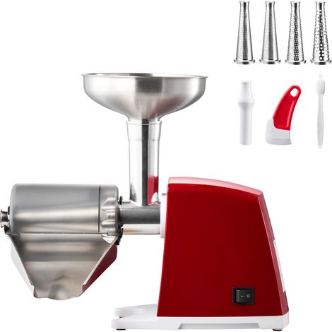 Mophorn Passapomodoro Elettrico 150W per Passate 40 kg/h Rosso, Macchina Spremipomodoro in Acciaio Inox con Setacci Intercambiabili da 1/1,5/3/6 mm, Ideale per Preparazioni Alimentari (1/5)