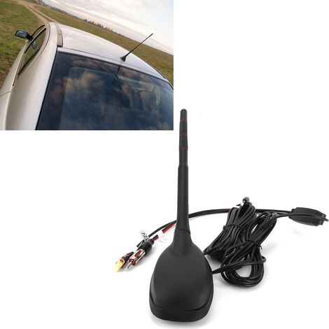 Fahrzeugmodifikation: Aktive digitale Radioantenne (DAB+GPS+FM) mit auf dem Dach montierter Finnenantenne (SMB-Anschluss). (1/5)