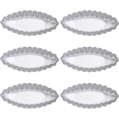 Lot de 6 moules à gâteaux pratiques en alliage d'aluminium pour tartelettes aux œufs (1/4)