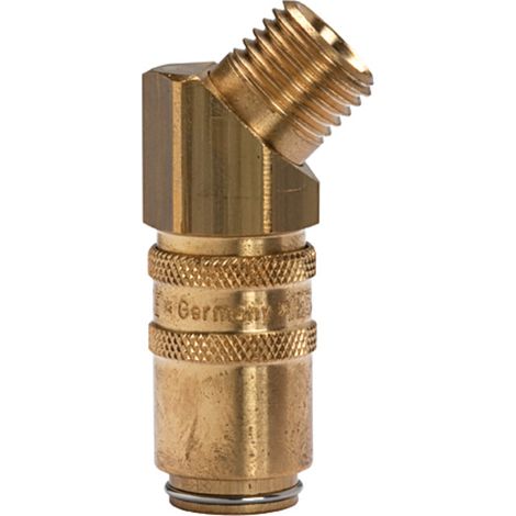 Riegler Temperierkupplung DN 6 mit AG, mit Absperrventil, G 1/4 45° (1/2)