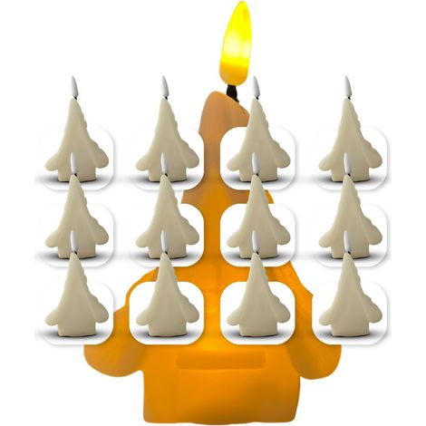Candele decorative a LED da 12 cm, bianche con effetto fiamma - Set da 12 (1/5)