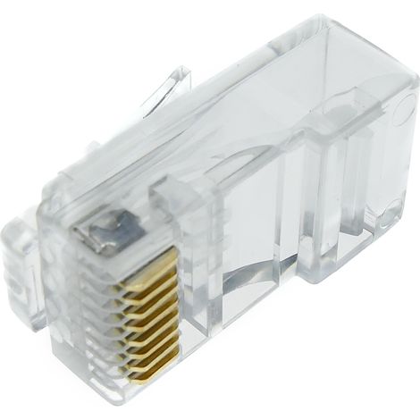 Connecteur UTP Cat.6 RJ45 mâle sertir le câble 100-pack (1/4)