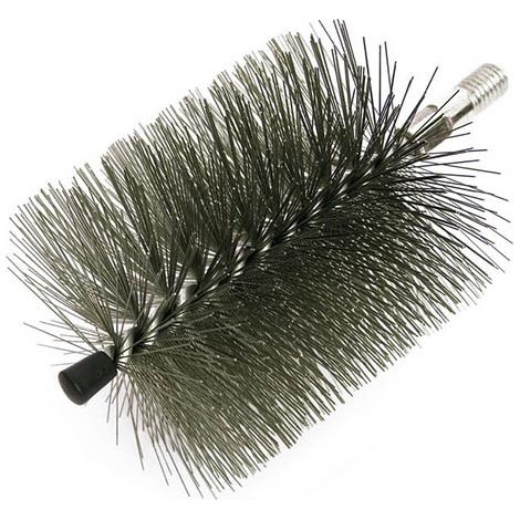 MBM – Brosse ronde en acier D.055 mm – Nettoyage chaudière bois – Compatible avec manche à ressort – Usage professionnel