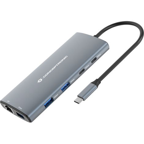 Conceptronic DONN06G 9-in-1 Docking Station Datenverteiler/Umschalter