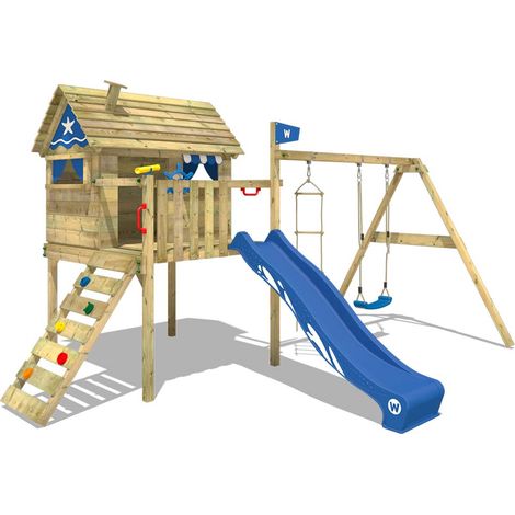 Stelzenhaus Wickey Smart Travel mit Schaukel und Spielhaus in Blau (1/5)