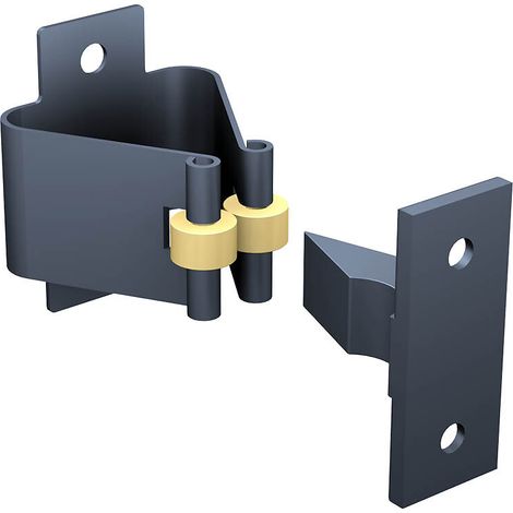 Slid'Up By Mantion – Arrêt à pince pour porte coulissante – Pêne nylon noir à visser – Gâche acier cataphorèse – Force de retenue 7 daN – Dimensions 49 x 40 x 73 mm (1/2)